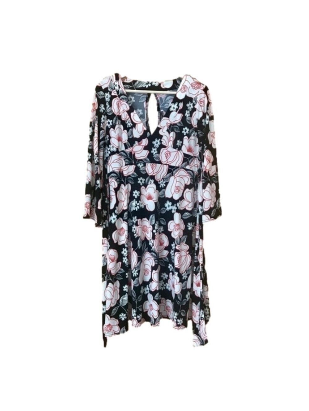 BELLE du Jour floral bell sleeve dress approximate size M